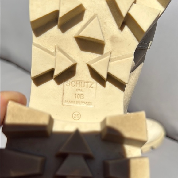 SCHUTZ Size 10B Women's Cream Lace-Up Ankle Boots - Picture 2 of 14